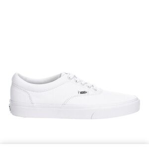 White Leather Low-Top Sneakers